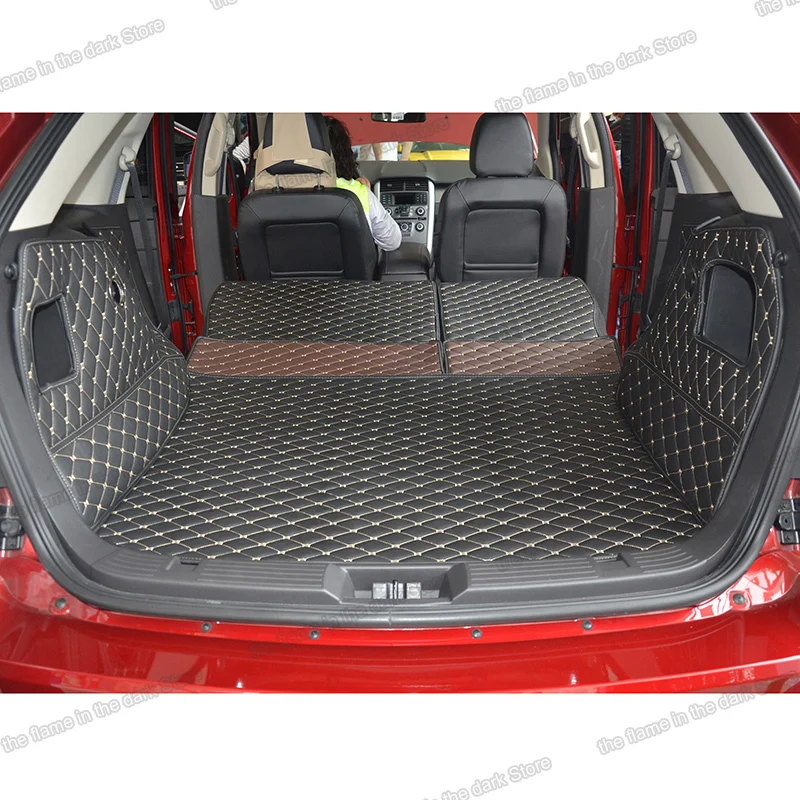 

Leather Car Trunk Mat Cargo Liner for ford edge 2007 2008 2009 2010 2011 2012 2013 2014 rear boot cover seat U387 auto interior