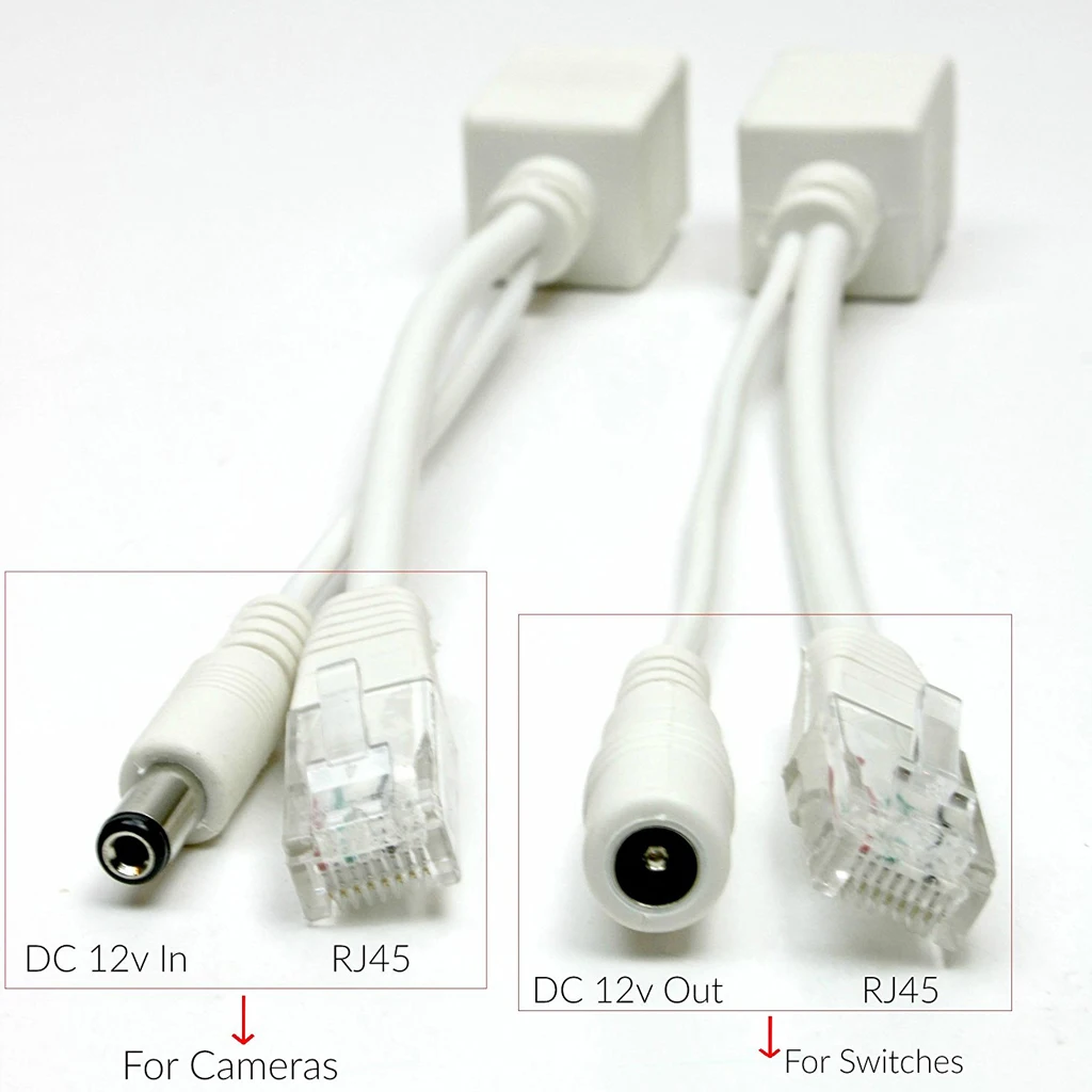 Пассивный кабель PoE сплиттер инжектор 2 1*5 5 мм DC RJ45 Ethernet Разъемы 100 скорость
