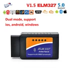 OBD2 elm327 V1.5 Bluetooth-совместимый 5,0 для AndroidIOSwindows OBDII Автомобильный считыватель кодов OBD 2 Автомобильный диагностический сканер