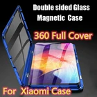 Магнитный чехол-книжка для телефона Xiaomi Mi 8, металлический чехол с полным покрытием 360 градусов, защитный чехол для Mi 8, Mi8, двухсторонний стеклянный чехол