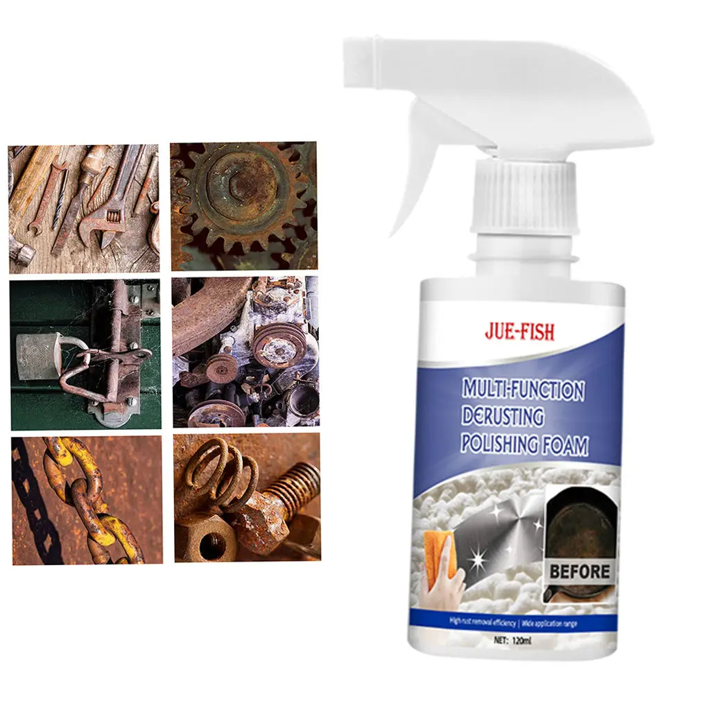 

120ML All-Purpose Foam Cleaner Rust Remover Polishing for Grease Rust on Car Interior Appliances Kitchen Auto Accessories