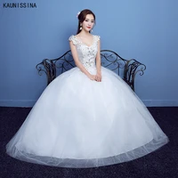 kaunissina new appliques wedding dresses vestidos de novia white v neck princess bride wedding gowns plus size bridal dress