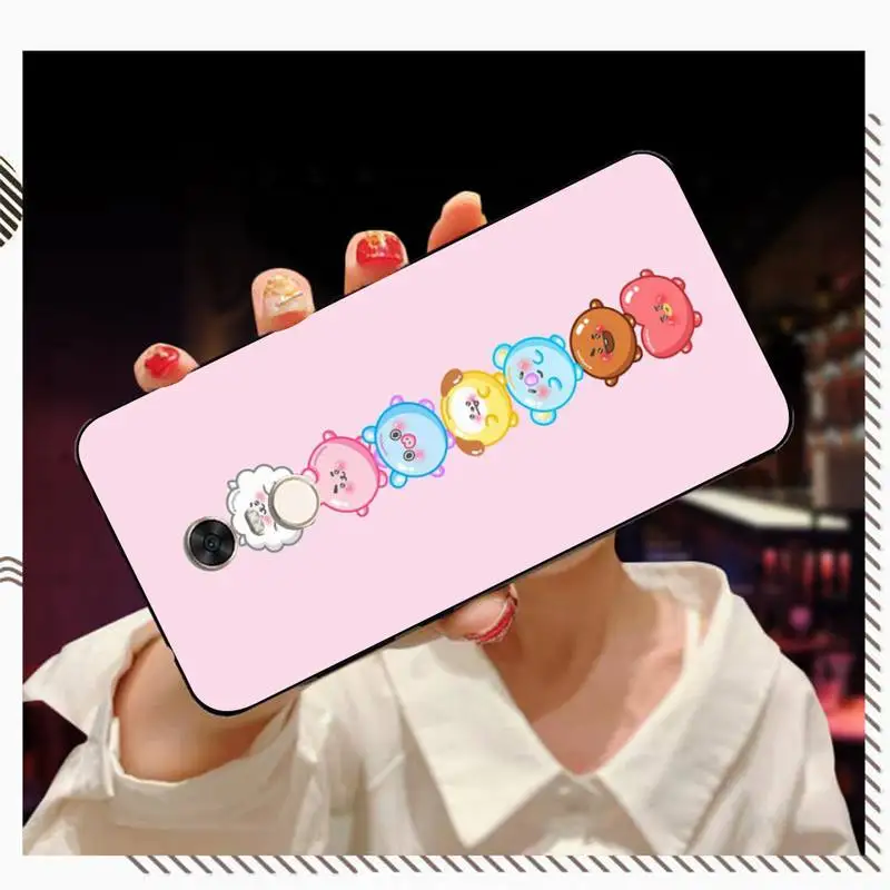 

YNDFCNB Cartoon Cute BT21 Phone Case for Redmi 5 6 7 8 9 A 5plus K20 4X 6 cover