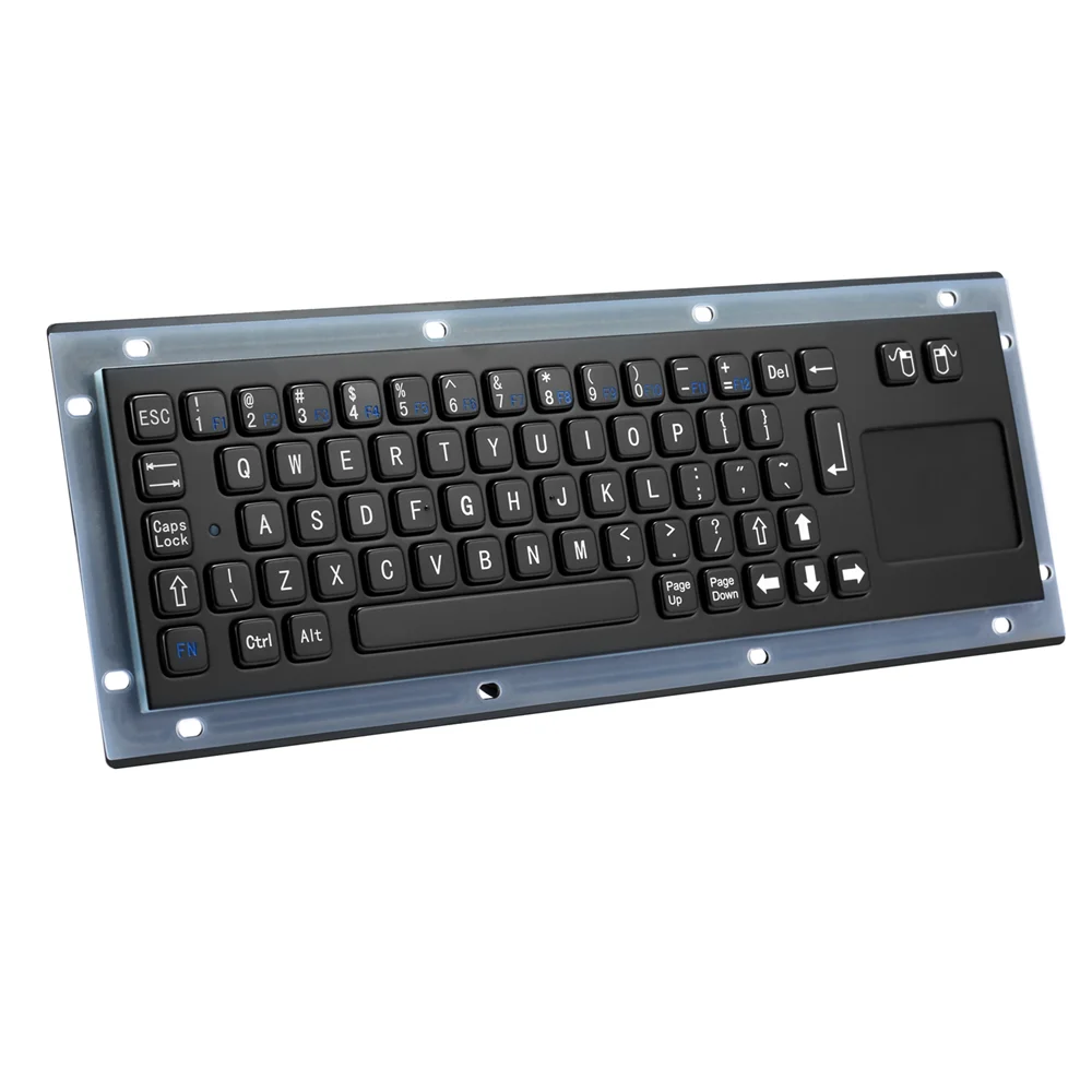 Клавиатура из нержавеющей стали с черным покрытием промышленная тонкая
