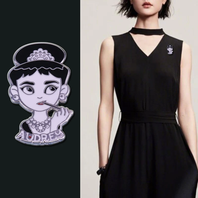 Нагрудный значок Одри в готическом популярном художественном стиле