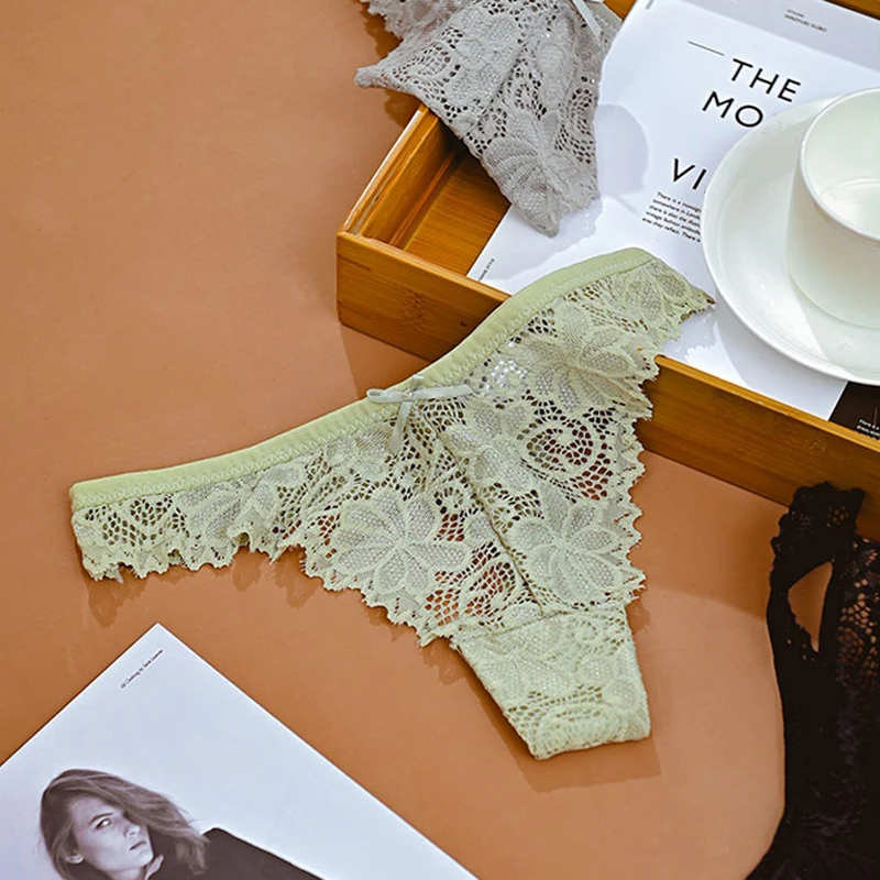Женское кружевное нижнее белье CNIOON с вышивкой сексуальные стринги Т-образной