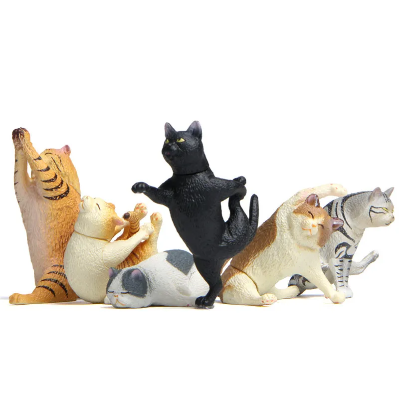 Экшн-фигурки в виде кошки из японской позы для йоги 6 шт. | Игрушки и хобби