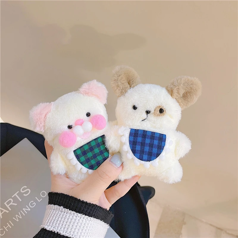 

Симпатичный плюшевый чехол с медведем для Apple Airpods 1 2 pro, Bluetooth-чехол для наушников, защитный чехол, кожаные аксессуары, чехол для наушников