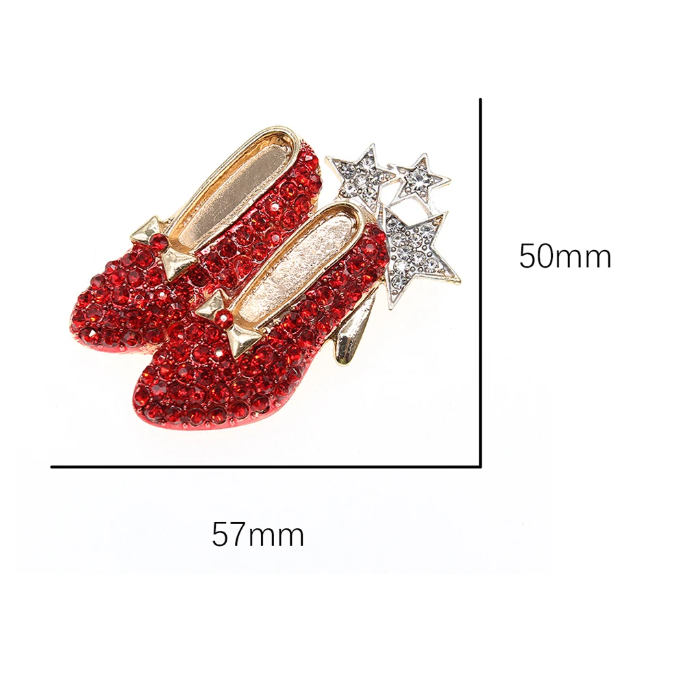 50 шт./лот стильная элегантная Красная звезда на высоких каблуках брошь со