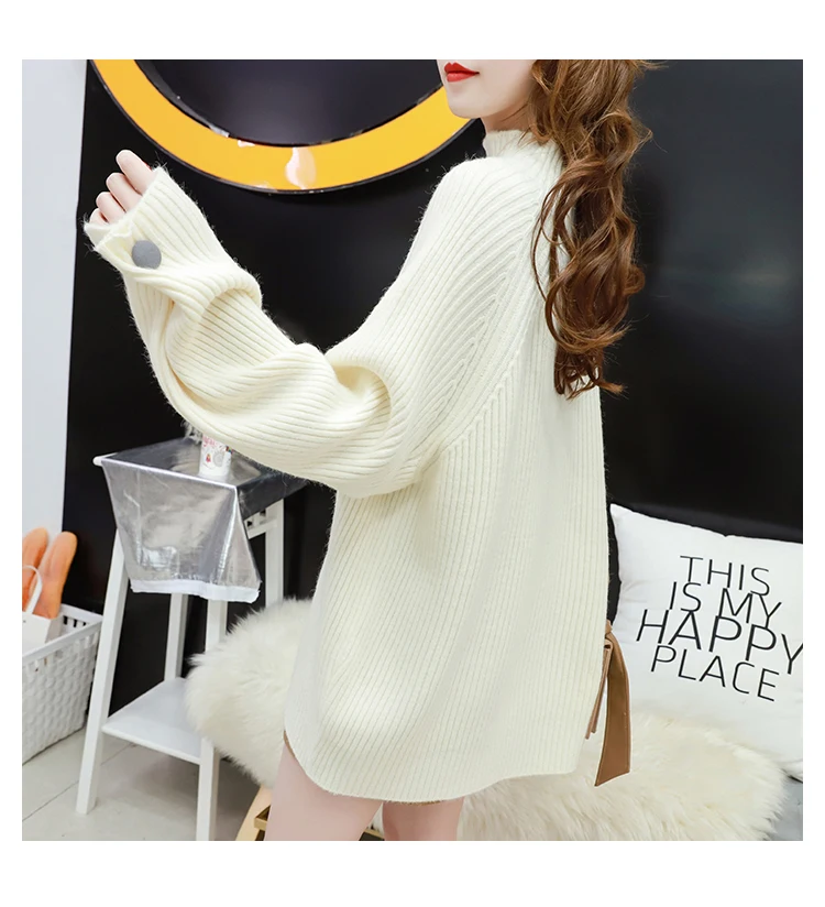 

GUUZYUVIZ Oversized Women Tops And Pullover Turtleneck Warm Thick Winter Sweater Women Pink Casual Plus Size Women Sweaters