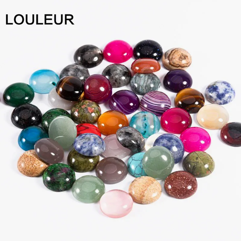 Louleur 10 Stück/Lot Naturstein Cabochon 4 6 8 10 12 mm 25 Muster für DIY Ring Ohrring Armband Halskette Herstellung von Schmuck – Detail 6