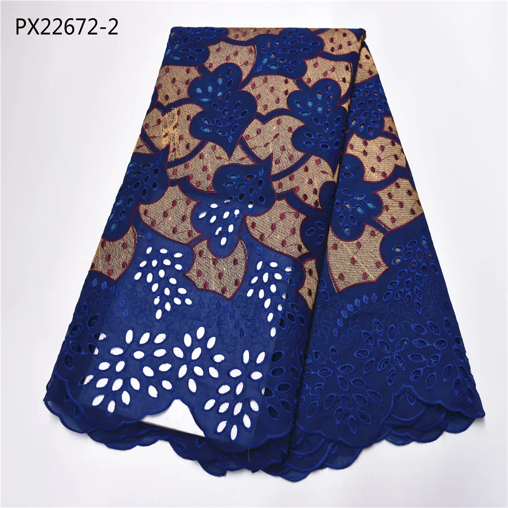 Новейшая хлопковая кружевная ткань белого и золотого цвета нигерийская Женская