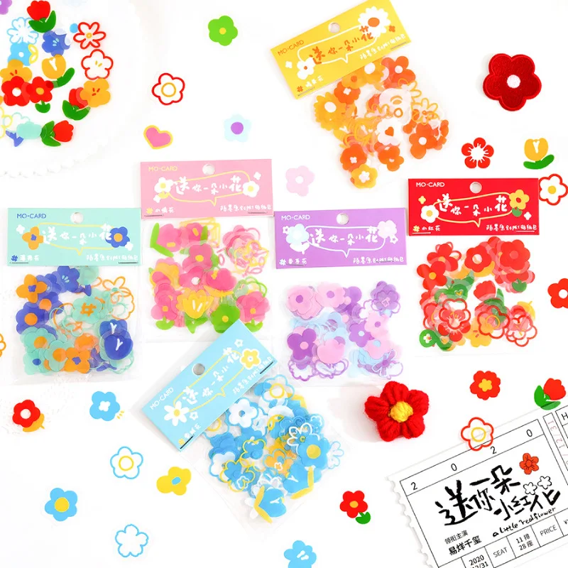 45 шт./пакет цветами мятного цвета Frangipani ПЭТ Kawaii Мини наклейки деко DIY ручной