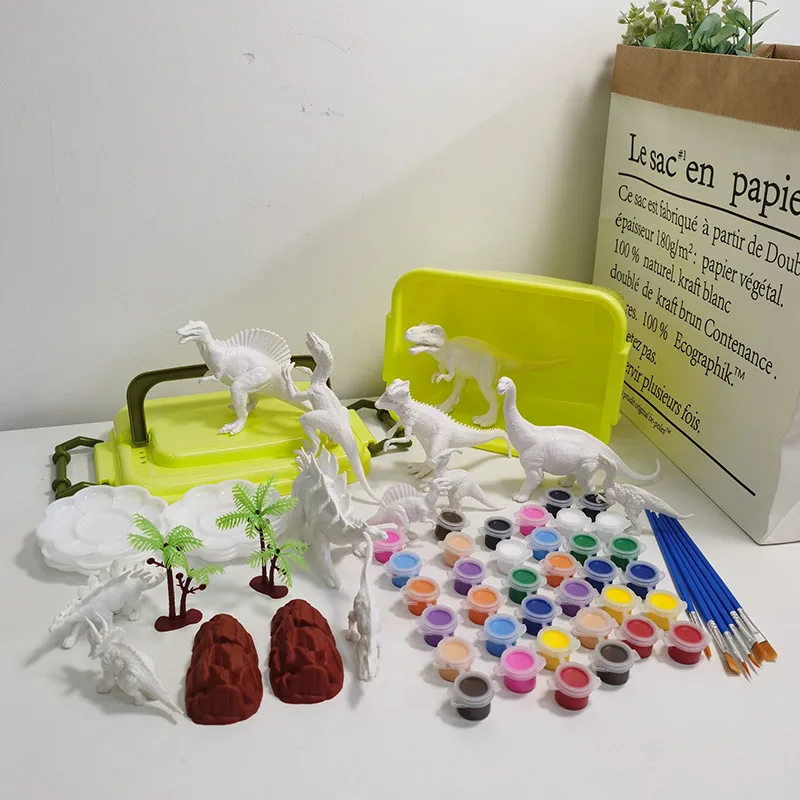 

Garage Bedroom Model Dinosaur Kit Simulation Kit Garage Desk Color Decoration Dinosaur DIY Chlidren 3D Jurassic Painting Drawing