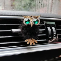 crystal owl car air freshener diamond villus owl car perfume clip auto accessories interior woman aromatherapy ornament