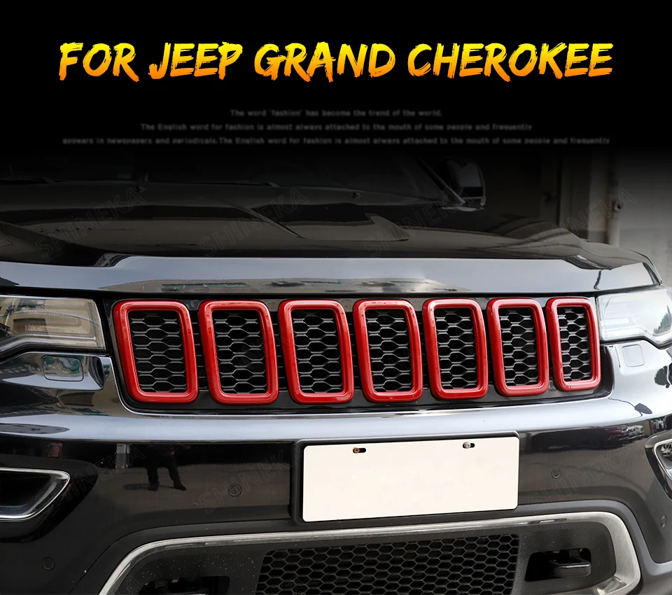 SHINEKA Автомобильная наклейка для Jeep Grand Cherokee-+ передняя решетка декоративная крышка оригинальные модели для Grand Cherokee
