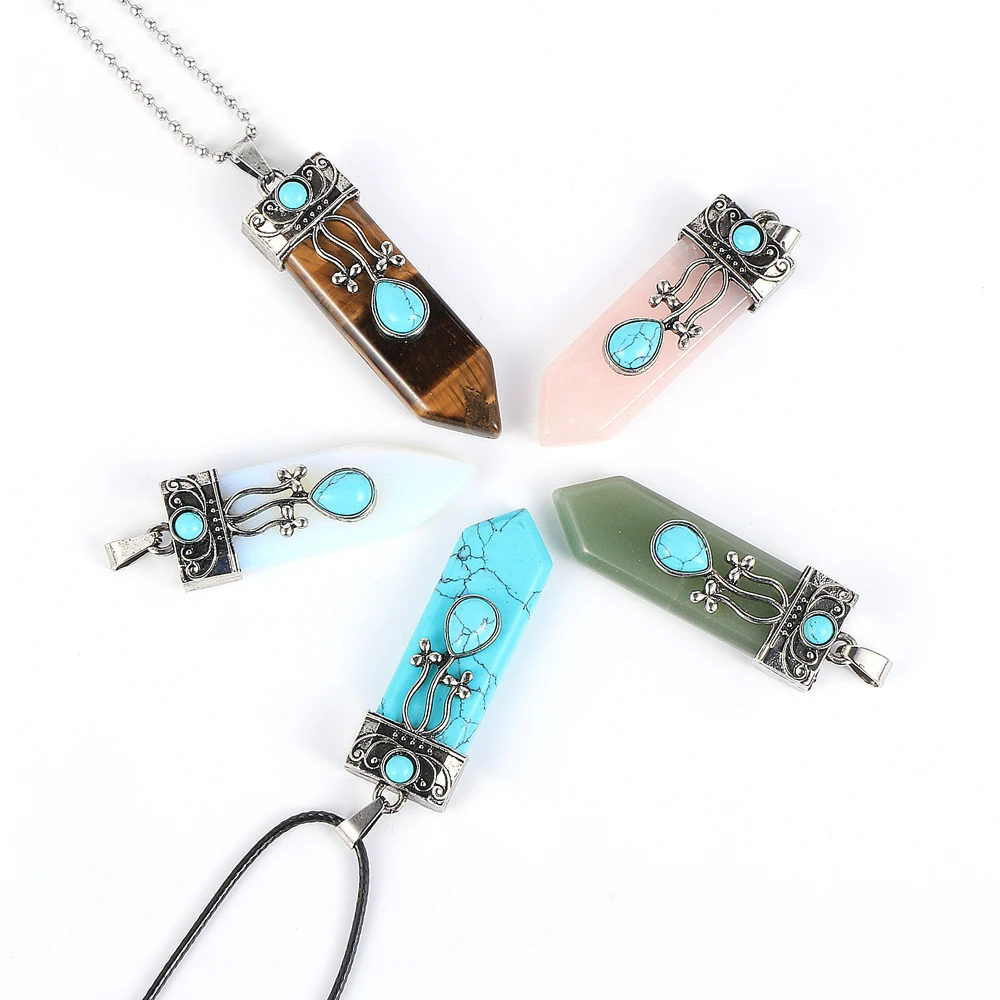 Унисекс для мужчин и женщин натуральный драгоценный Кварцевый Камень Подвески