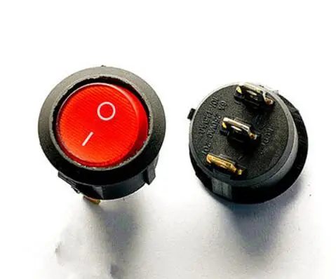 5 шт./лот 20 мм красный светодиод SPST 3PIN на включение/выключение круглый лодка