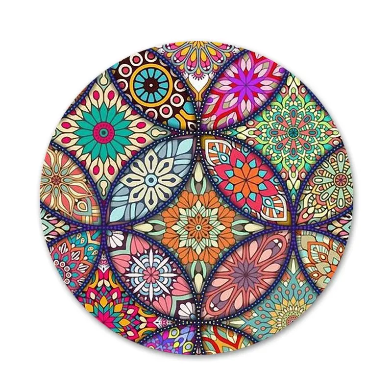 

Colored totem mandala flower Badge Brooch Pin Accessories For Clothes Backpack Decoration gift