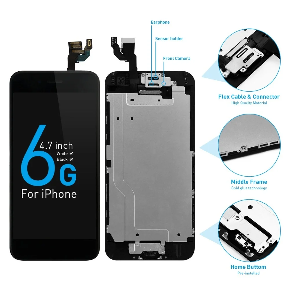 

4.7" Complete Full set Screen For lcd iphone 6 A1549 A1586 A1589 Display with 3D Touch Digitizer Assembly +home button