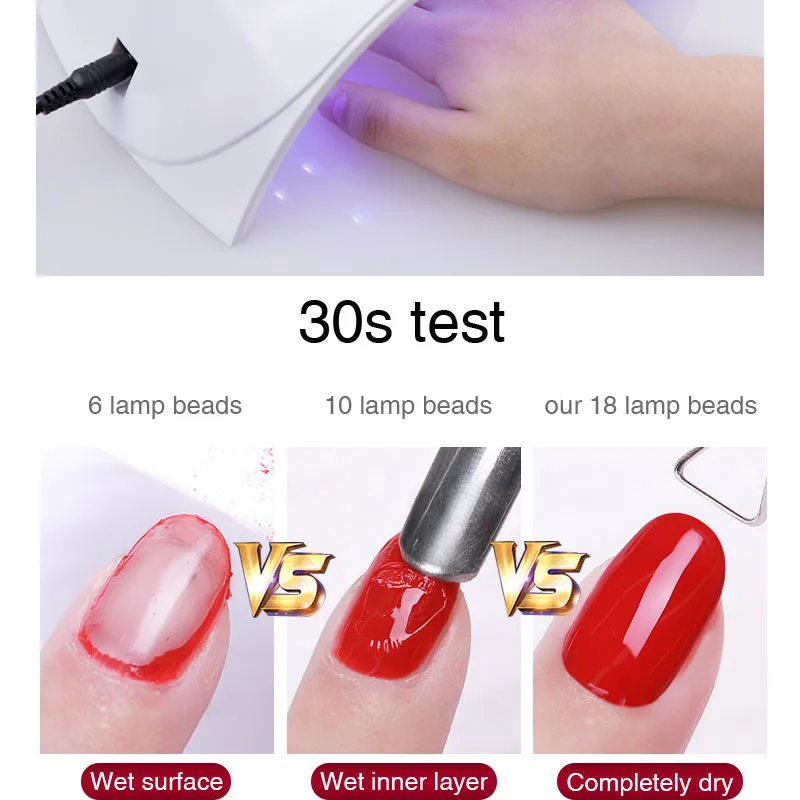 36 Вт УФ светодиодная лампа для сушки ногтей Светодиодная Гель лак отверждаемая