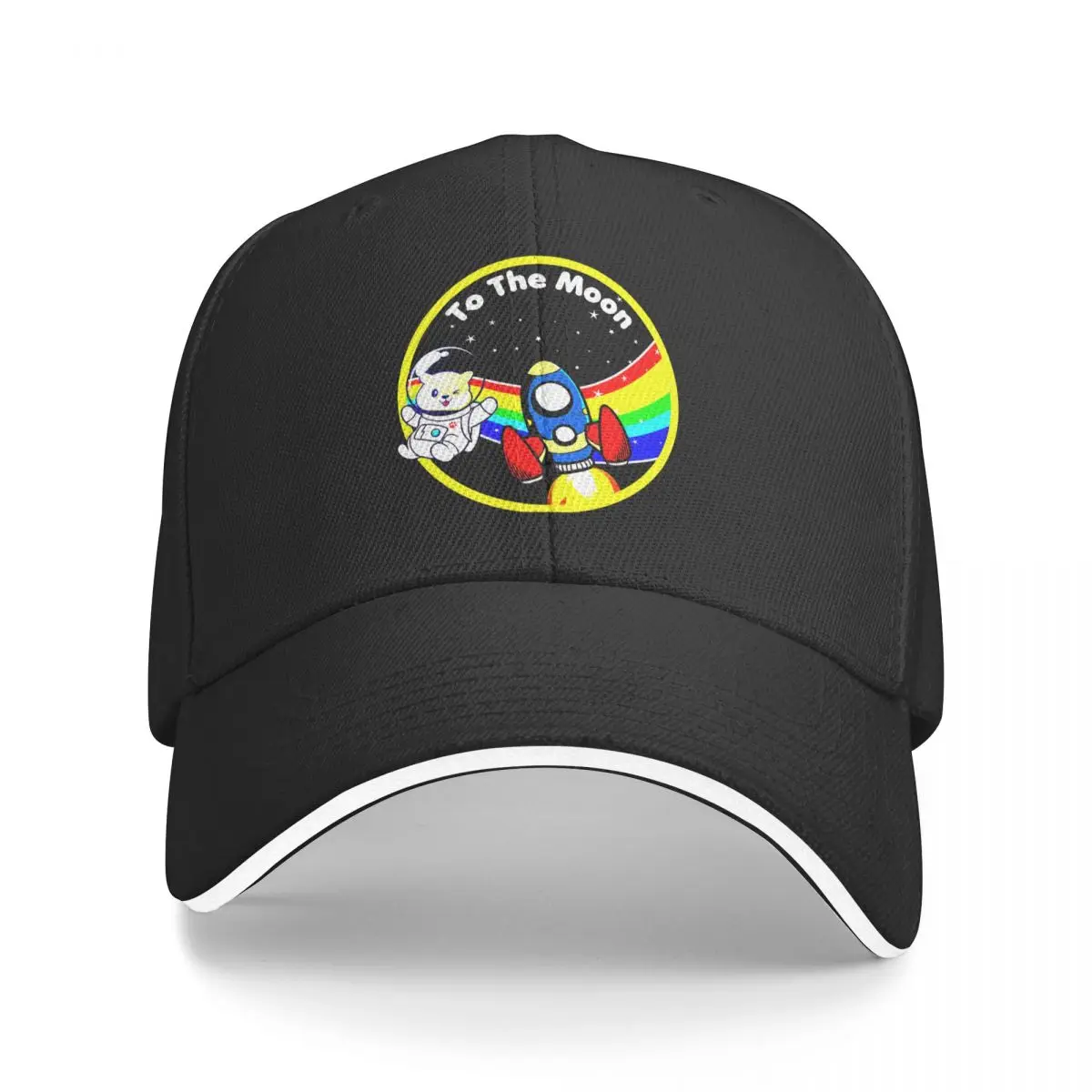 

Kawaii Dogecoin To The Moon Promo Men's and Women's caps Print Anime Golf summer premium casquette