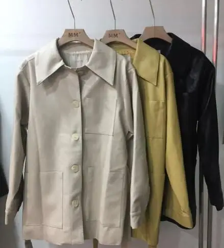 2019 осенние женские жакеты с ремешком и отложным воротником из искусственной кожи