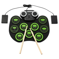 electronic drum kit 9 %e2%80%8b%e2%80%8bpads of roll up practice drum set flashing light bluetooth drum set built in dual speakers