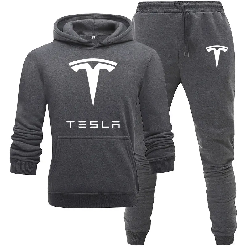 

Men's Brand Tesla Sportsuit Hooded Sweatshirt + Pants Two Piece Sportsuit Sportsuit Casual Hoodie Jogging Sportsuit