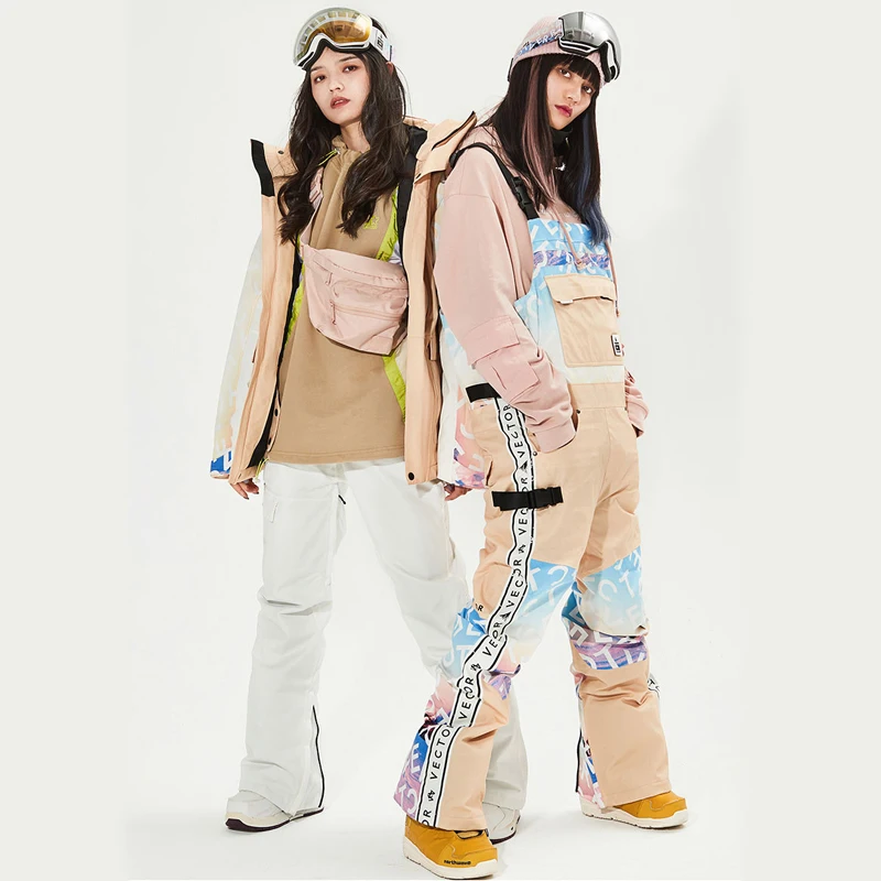 Теплый лыжный костюм для женщин куртка с капюшоном комбинезон Женский комплект