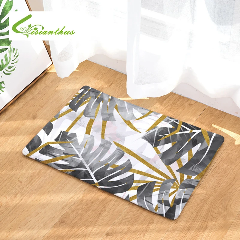 Коврик для дома антискользящий из латекса с рисунком тропических растений