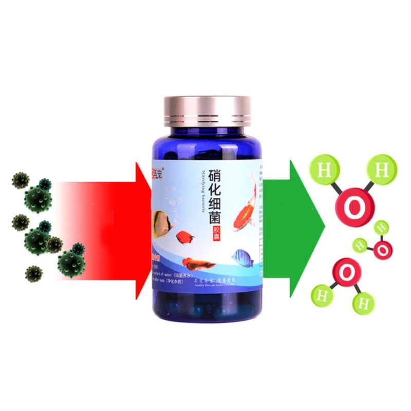 C90D 20/30/50/80/100 Pcs Aquarium Nitrifying Bacteria Concentrated Capsule Fish Tank Pond Cleaning Fresh Water Supplies