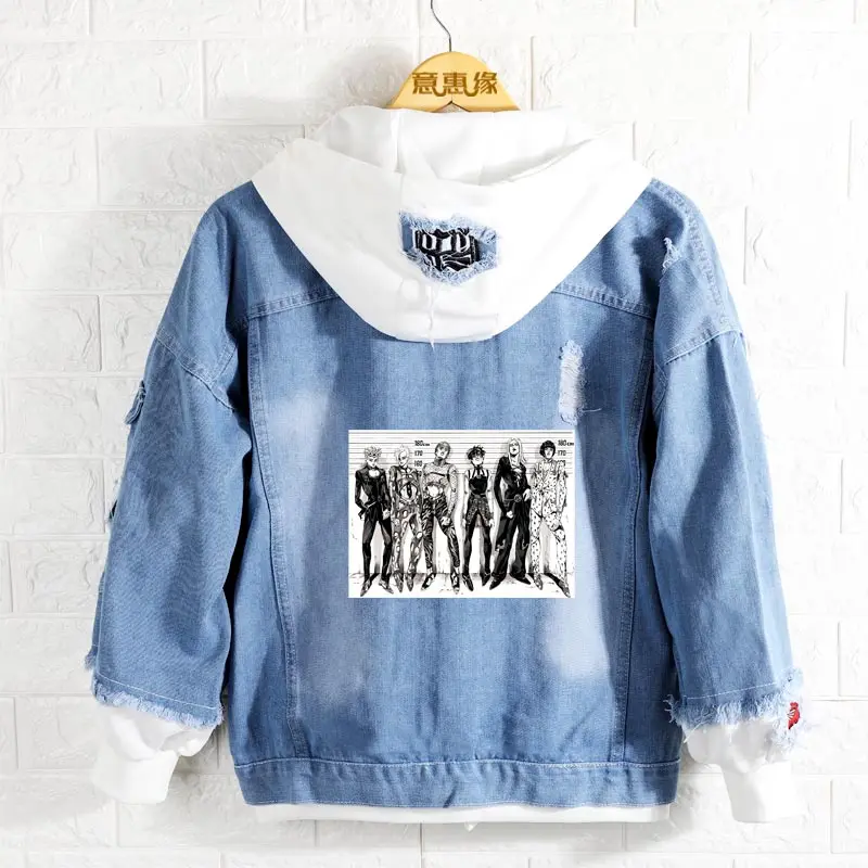 05 JOJO невероятное приключение Золотой просторное худи джинсовое пальто Бруно Bucciarati Для мужчин с капюшоном Для женщин модная куртка - Цвет: 05