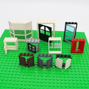 Город МОС уличный вид дом блоки окна двери DIY Строительство просвечивающие Блоки Кирпичи совместимы с сборными элементами игрушка