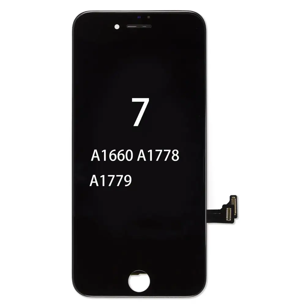 for iPhone 7 Black Черный/белый класс AAA+ ЖК-дисплей для iPhone 5 5S 6 6 S 7 3D сенсорный дигитайзер сборка экрана Ecran Замена+ закаленное стекло - Цвет: for iPhone 7 Black