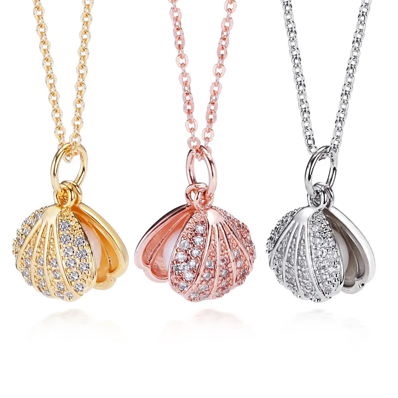 

Gold Shell Pendant For Women Pearl Freshwater Pearl Necklace New Fashion Elegant and Cute Ornament Small Jewelry Girl Gift