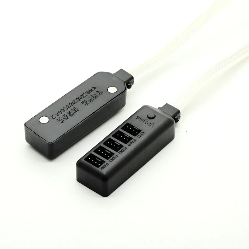 

Computer case fan 1 / 5 switching line PWM hub 4Pin fan extension line led