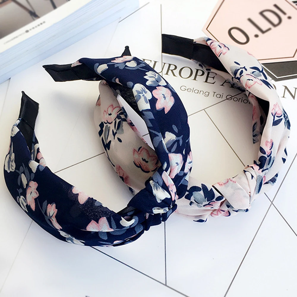 

Fashion Cherry blossoms Flower Knotted Headband Women HairBand Cute little flowers Hair Hoop girls Hair Accessories FG102