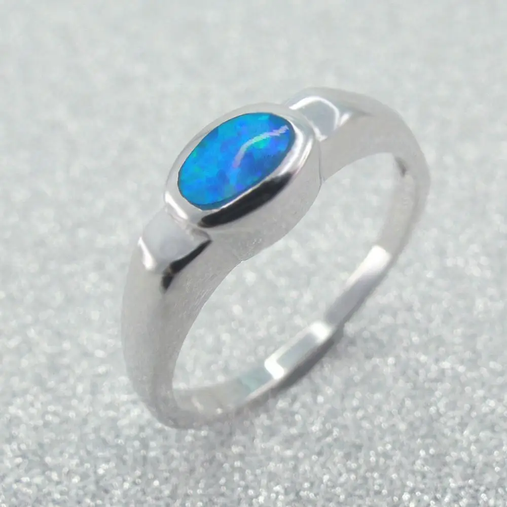 

Engagment Wedding Ring Solid 925 Sterling Silver Fire Opal Band Ring Silver Womens Jewelry For Gift