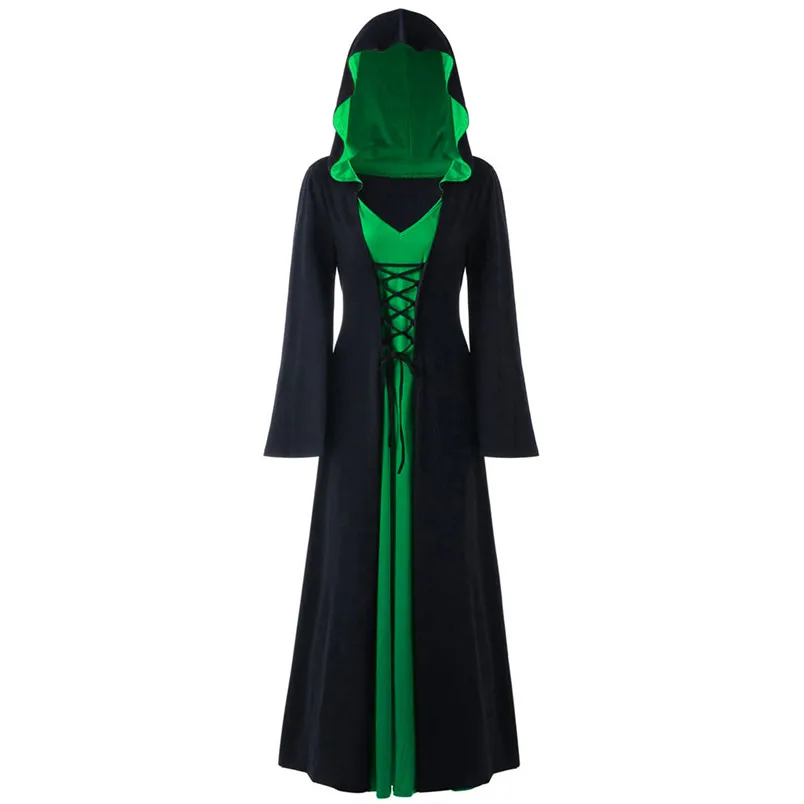 Готический плащ Wicca Robe, костюм ведьмы, костюмированный плащ для женщин, костюмы на Хэллоуин, костюмы вампиров, Необычные Вечерние Платья, размер J23