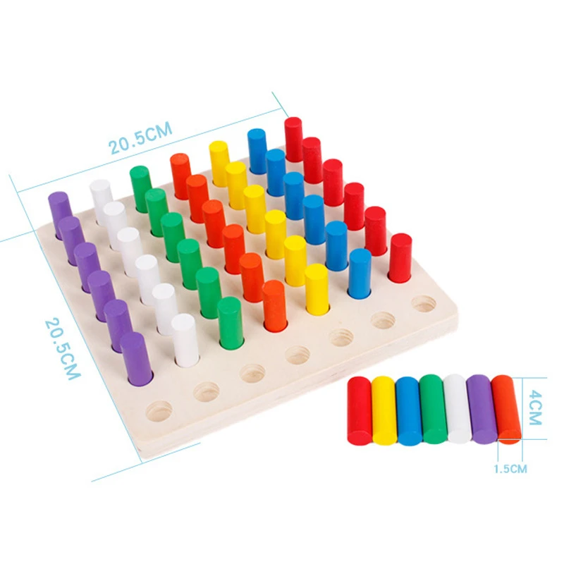 

Montessori Wooden Math Toys Cylinder Socket Blocks Educational Learning Toys Teaching Aids For Children Gifts