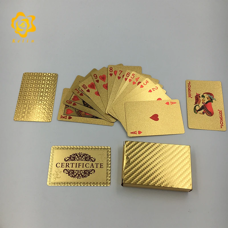 MosaicGold Kelin Горячая водонепроницаемый USD100 Доллар дизайн 24 К золото покер игральные карты для новых азартных игр удовольствие или свадебные подарки - Цвет: MosaicGold
