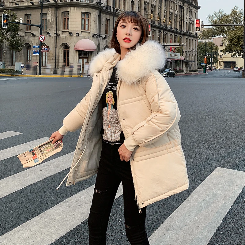 

Nice New Down Cotton Jacket Women New Winter Clothes Loose Thick Bread Cotton Jacket And Long Sections