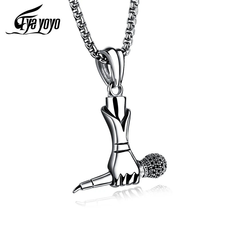 EyeYoYo панк креативный мужской и женский певец мини ручное ожерелье с микрофоном