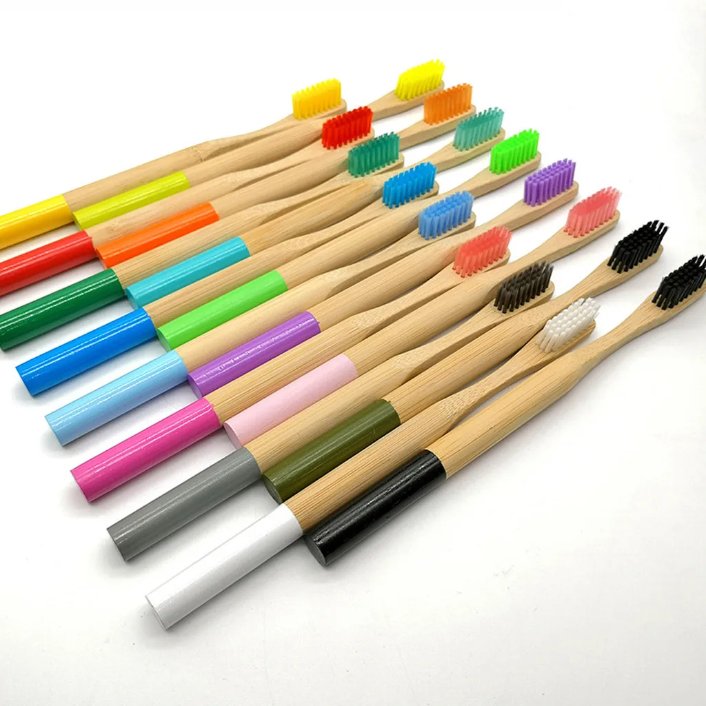 

16Pcs Bamboo Soft Fibre Toothbrush Colorful Bamboo Charcoal Soft Hair Tooth Brush Eco Friendly Brushes Oral Cleaning Care #0626