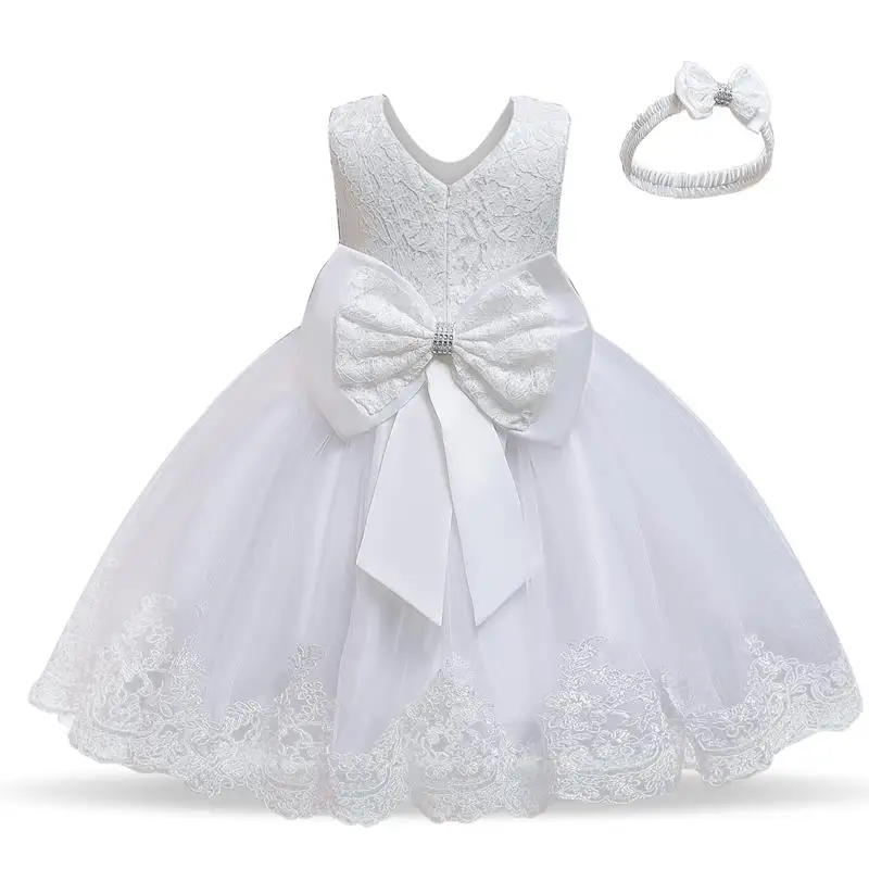 

Baby Girls Dress White Christening Gowns Newborn Princess Dress Birthday Party Dresses New Year Costumes For Girl Baptism Dress