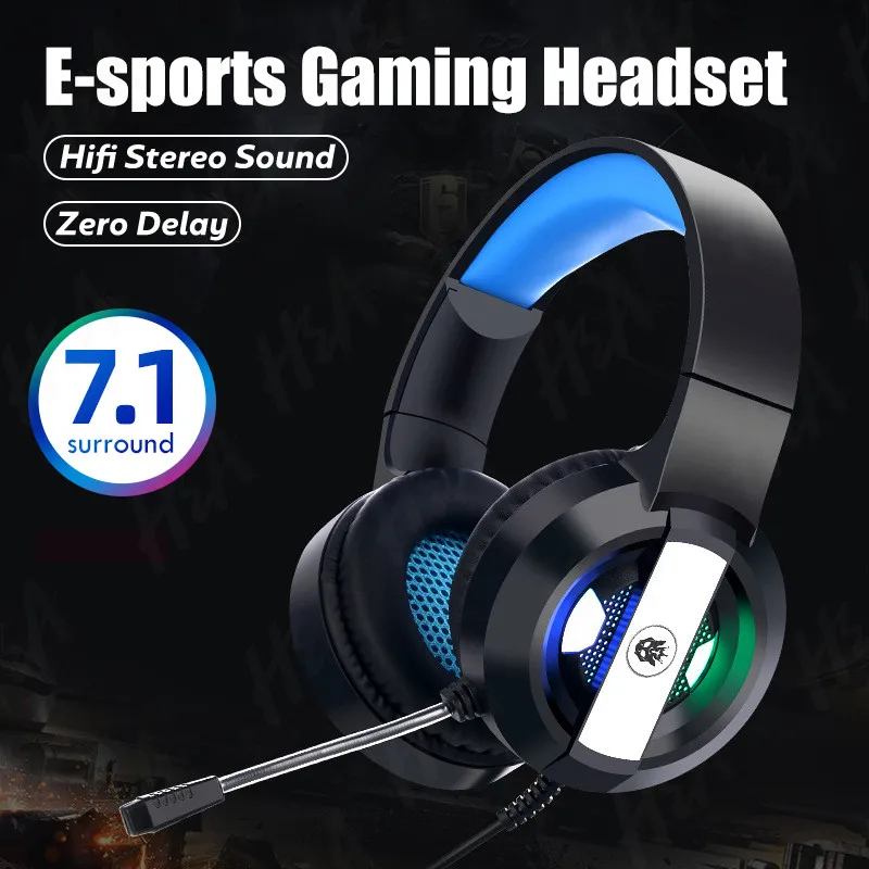 Hi Fi профессиональный игровой гарнитуры геймера наушники 7 1 объемный звук для