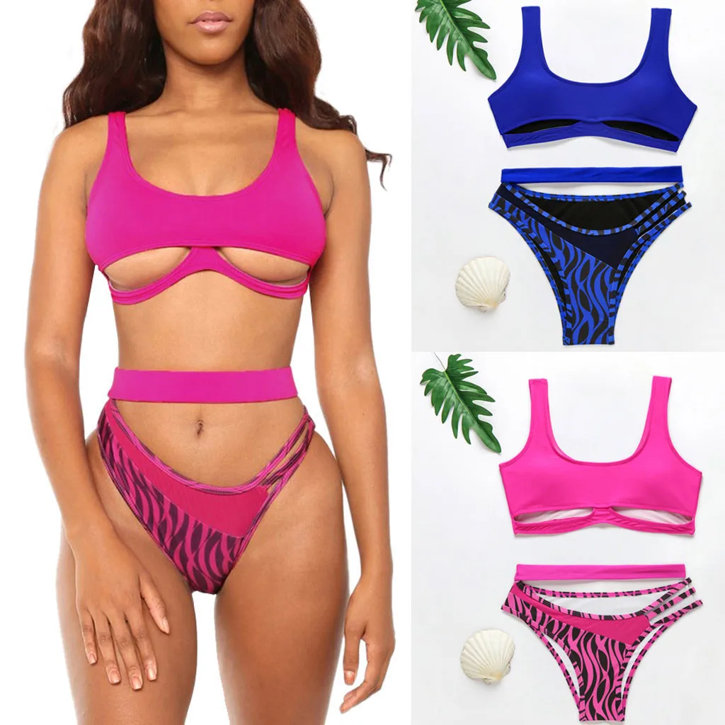 Женский бандажный купальник купальный костюм бикини бюстгальтер с подкладкой