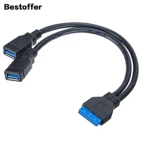 25cm 20pin to 2usb3 0 a female plug computer motherboard expansion chassis rear connection cable