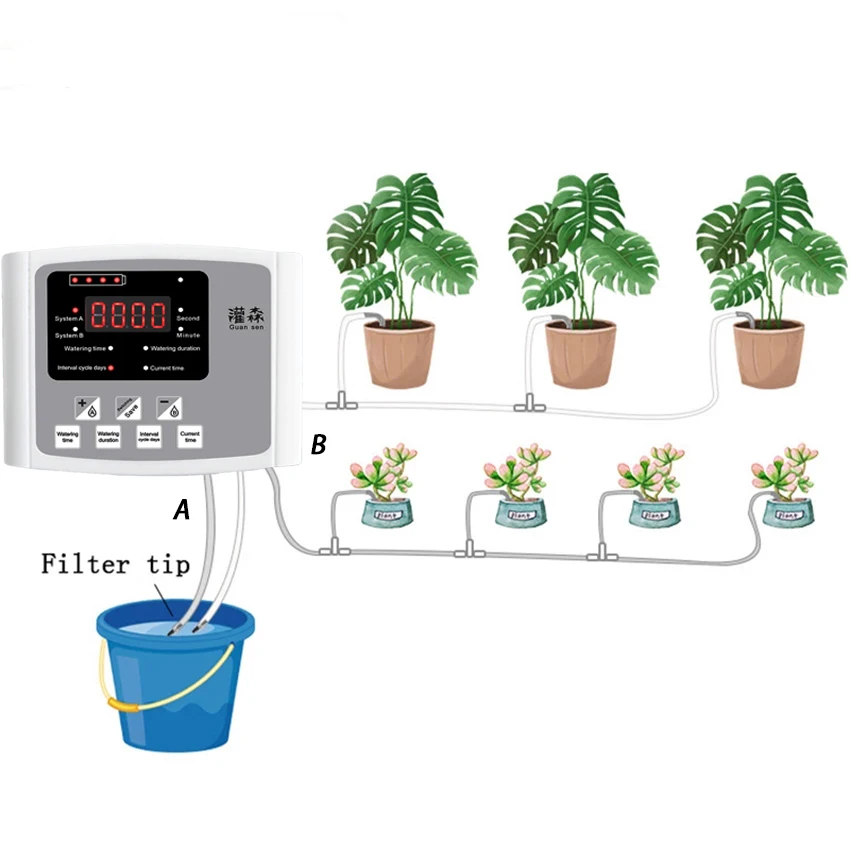 

Automatic Timer Micro-spray Gardening Potted Home Intelligent Sprinkler Spray Garden Drip Irrigation System Watering Device